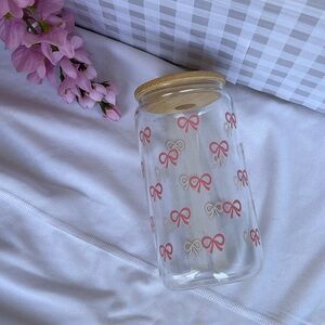 🎀Bow Glass 16oz Drinkware🎀